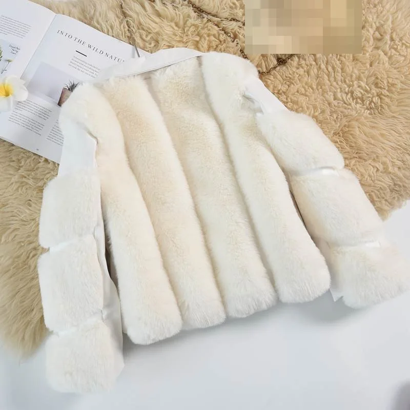 Новинка Модное детское меховое пальто из искусственной кожи для маленьких девочек теплое лисьего меха