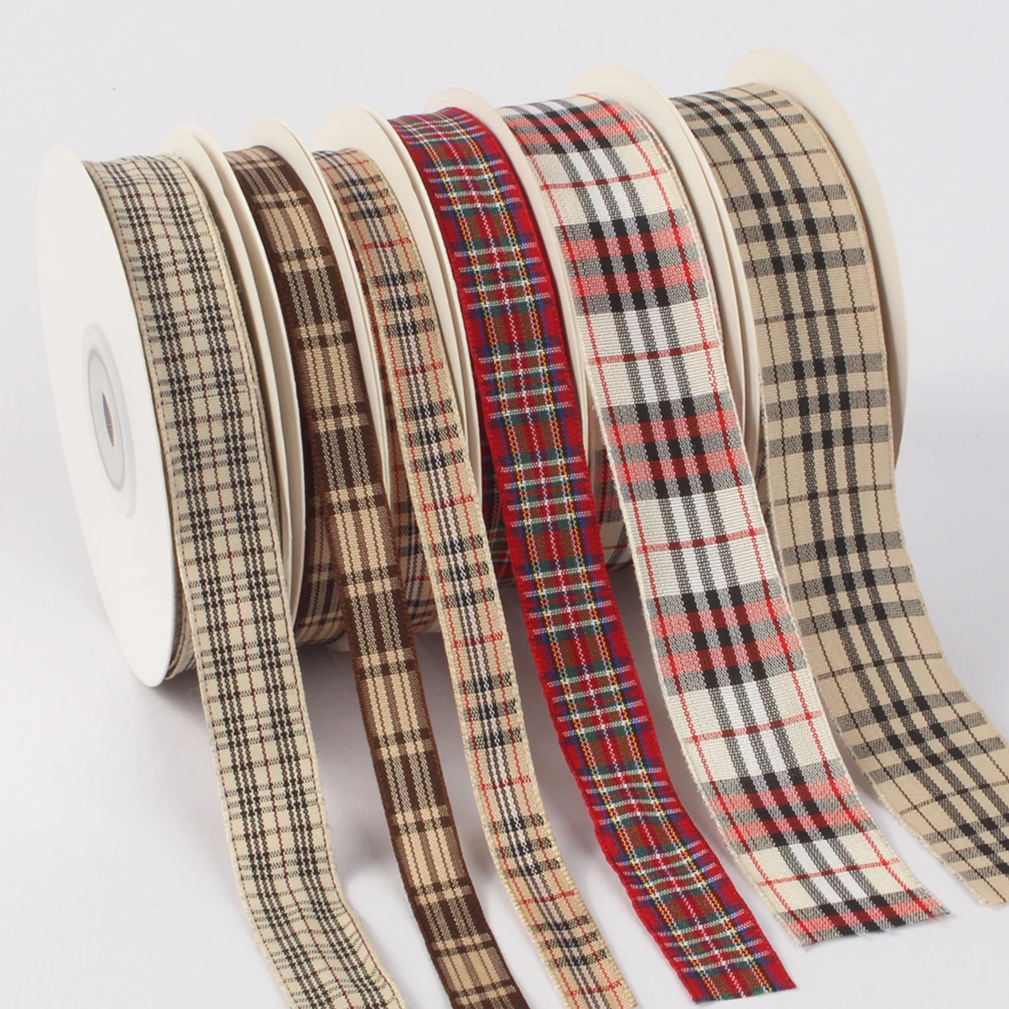 Printed Technics Single Face Style Tartan Plaid Ribbon