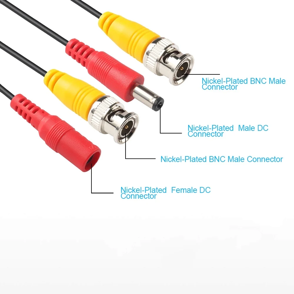 30m BNC Cable BNC + DC Connector Copper Core CCTV Accessries for Analog AHD Security Surveillance Camera DVR connector cable