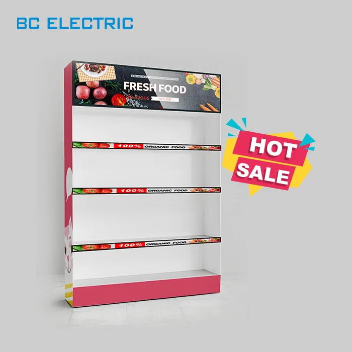 BC6000 28.5 inch UHLED Supermarket Ultra Thin Digital Advertising Smart Cob Shelf Edge Led Display Screen