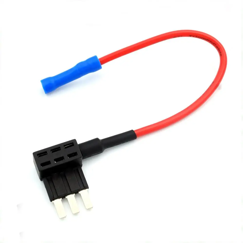 High quality 100pcs UL1015 16AWG 150mm blue terminal micro3 fuse adapter tap