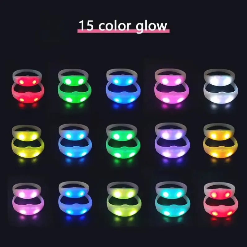 RB Custom Print Concert LED Flashing DMX Control Programmable Remote Controlled LED Bracelet Festival Flash