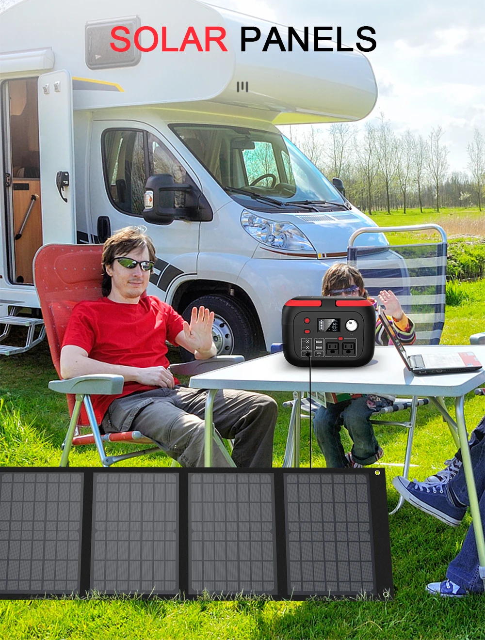 300W Portable Power Station 260Wh Outdoor Solar Generators Mobile Lithium Battery Pack 110V Outlet Solar Power Bank