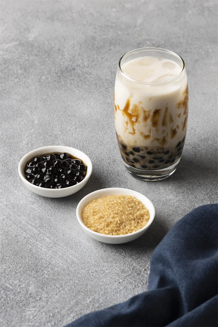Brown Sugar Black Tapioca Pearls Boba Taiwanese Bubble Tea Ingredients 8.5 MM For Export
