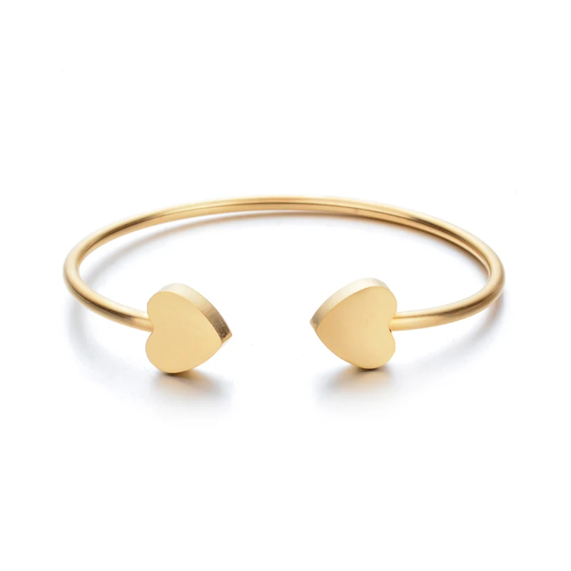 
Women Men Heart Star Moon Love Stainless Steel Bracelet Adjustable Open Cuff Bangles Gold Color Jewelry 