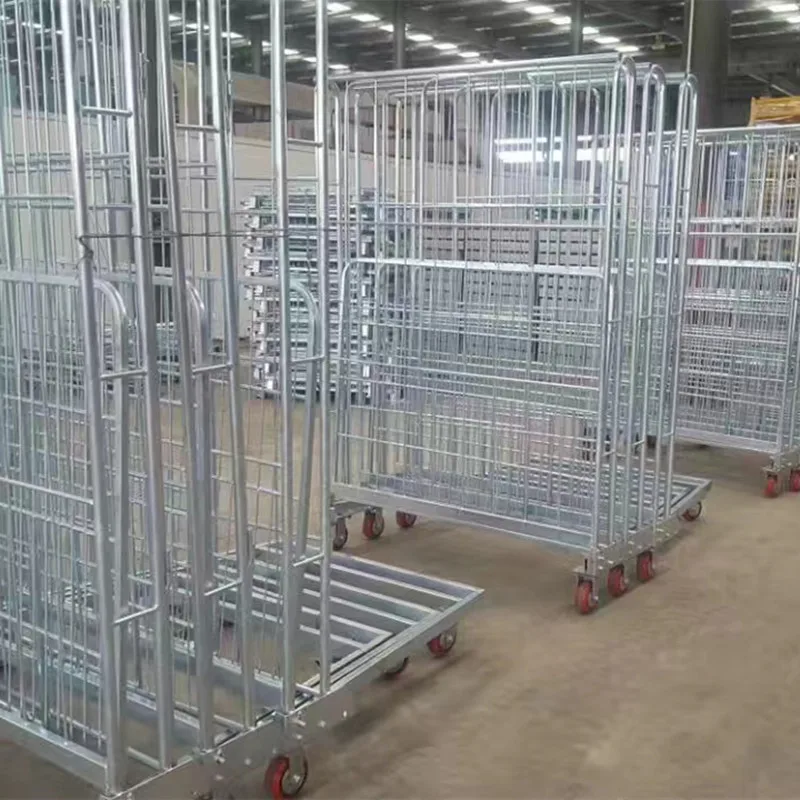 size:1100x800x1700mm roll container steel wire mesh trolley cage Roll Cage Trolley for warehouse sotrage transportation