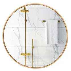 Matte Gold Wall Round Mirror Metal aluminium alloy Mounted Circular Mirror for Bathroom Decor Living Room decorative wall mirror