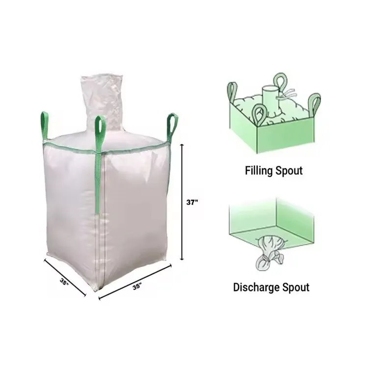 1000kg 1100kg 1200kg 1500kg 2000kg 2200lbs soft tray container circular fibc bags with top skirt sling ton bag