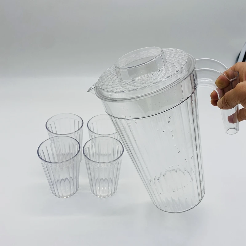 Wholesale Southwestern Design PC Plastic Water Jug with Lid Solid Pattern for Packing and Rice Dishes Moq 1 Pcs