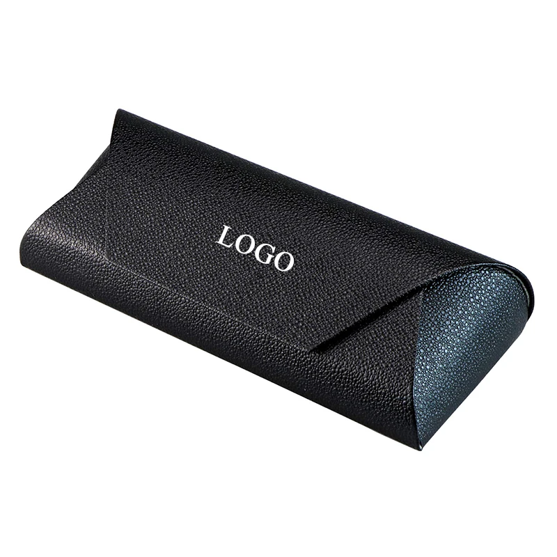 Custom Logo Portable Eyeglass Case Hard Shell Portable Sunglasses Case Fashionable Lightweight PU Leather Glasses Case