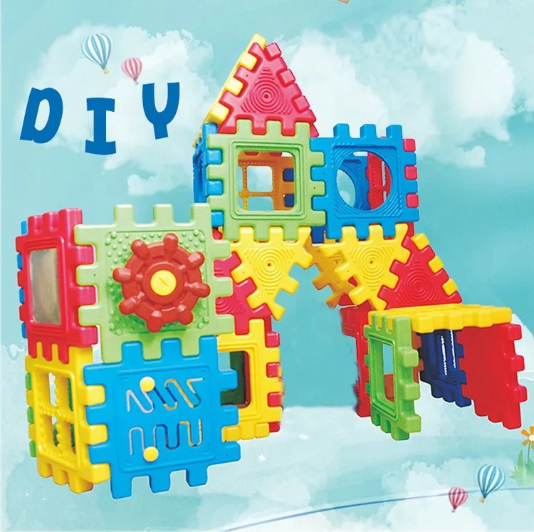 Eco-friendly  plastic bricks diy blocks toys big plastic building block educational toys for kids