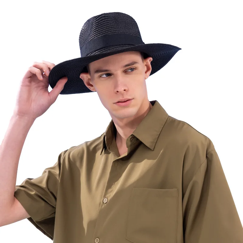 Летняя Складная соломенная шляпа с большими полями