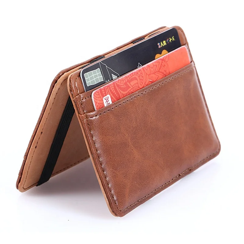 2023 new arrival black leather magic wallet with money holder