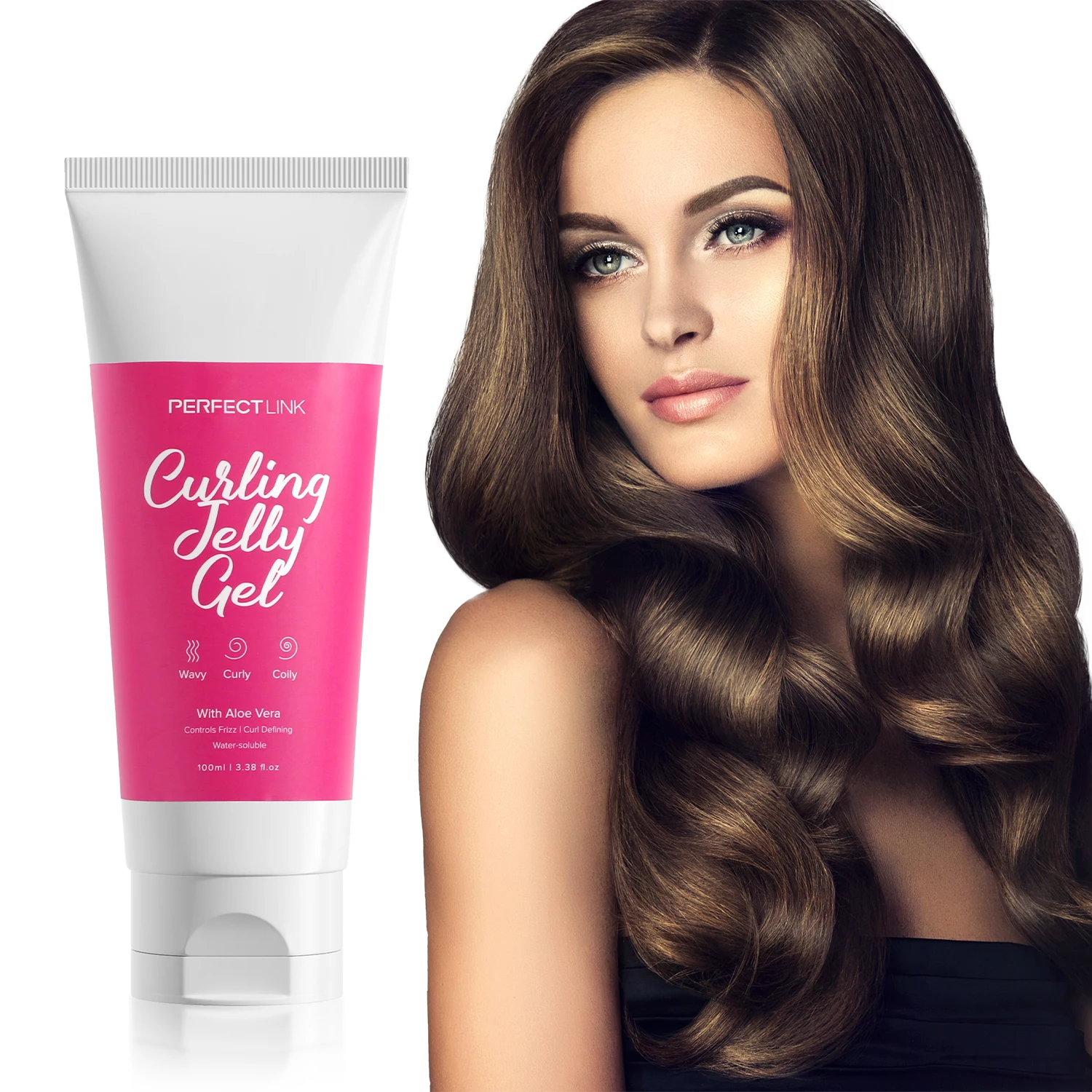 Private Label Natural Elastin Gel Curly Frizzy Hair Moisturizing Hair Styling Care Curling Cream for Curl Defining Enhancing