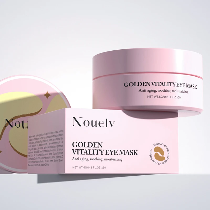 Private Label 60 piece set 24K Golden Crystal Under Anti Ageing Collagen Hydrogel Eye Patches Eyes Maskss for Hydrogel Eyes Care