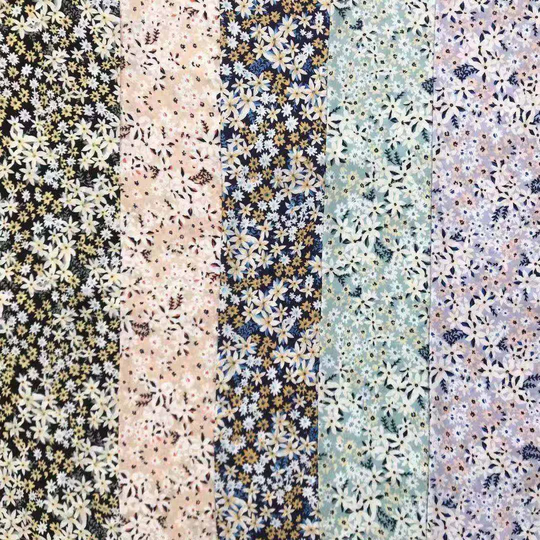 Оптовая продажа от производителя, дешевая вискозная ткань 100% вискоза с цифровым цветочным принтом для женской одежды