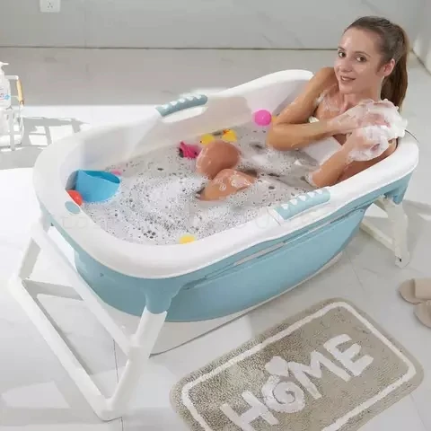 Adult Free Standing Bath Tub Bucket Folding Bath Tub For Adults Small Barrel Silica Gel Full-Body Thickening Tank House