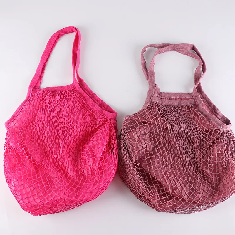 Сетчатая Сумка с длинной ручкой, из 100% хлопка, для овощей и фруктов, с подкладкой из полиэстера, хлопковая Сетчатая Сумка-тоут для покупок, Сетчатая Сумка