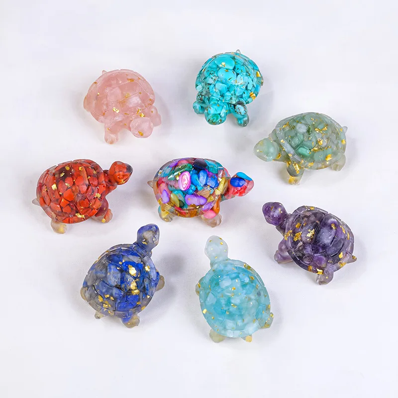 New arrivals gemstones carved semi-precious stone crafts crystal chips resin small turtle for gift