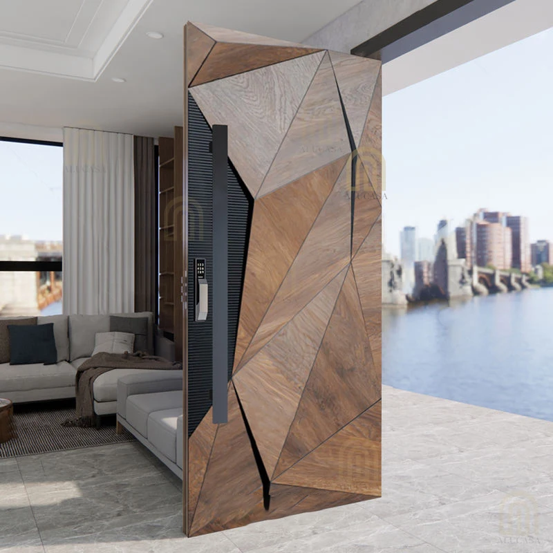New 2023 luxury design special entrance door exterior front pivot door modern entry wooden aluminum pivot door