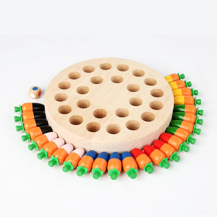 wooden Radish mushrooms memory chess toy Memory Match Stick Chess Game Funny Board Game