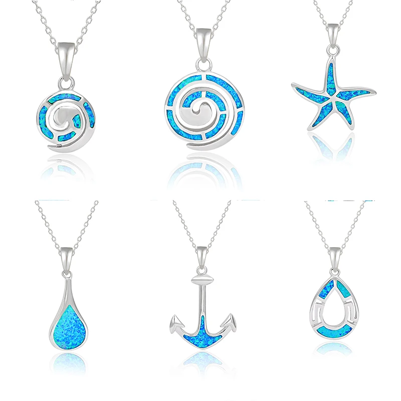 XYOP оптовая продажа, индивидуальные геометрические ювелирные изделия из стерлингового серебра 925 пробы, кулон с синтетическим опалом, ожерелье, драгоценные женские ювелирные изделия