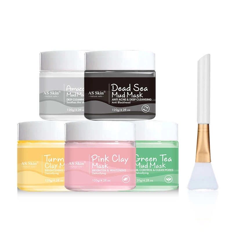 Натуральная Органическая грязевая маска для глубокого очищения лица от частного бренда, куркума, розовая глиняная маска для лица