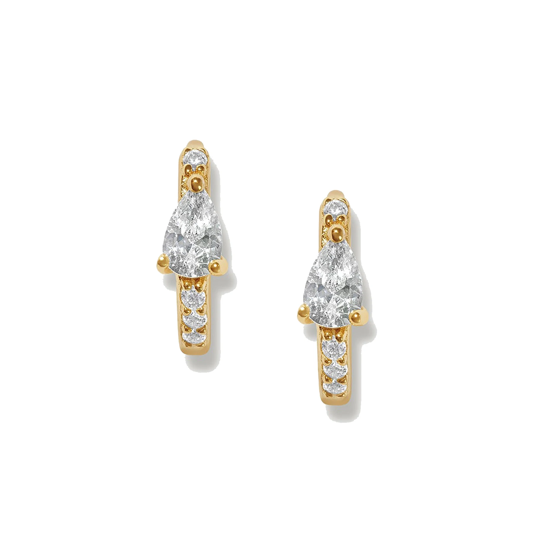 Demi fine silver jewelry mini crystal huggies earrings gold hoop earrings women