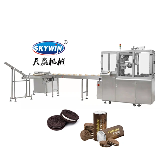 Commercial Automatic Two Lanes Sandwich Biscuit Machine Italy Biscuit Packing Machine With Biscuit Envelope