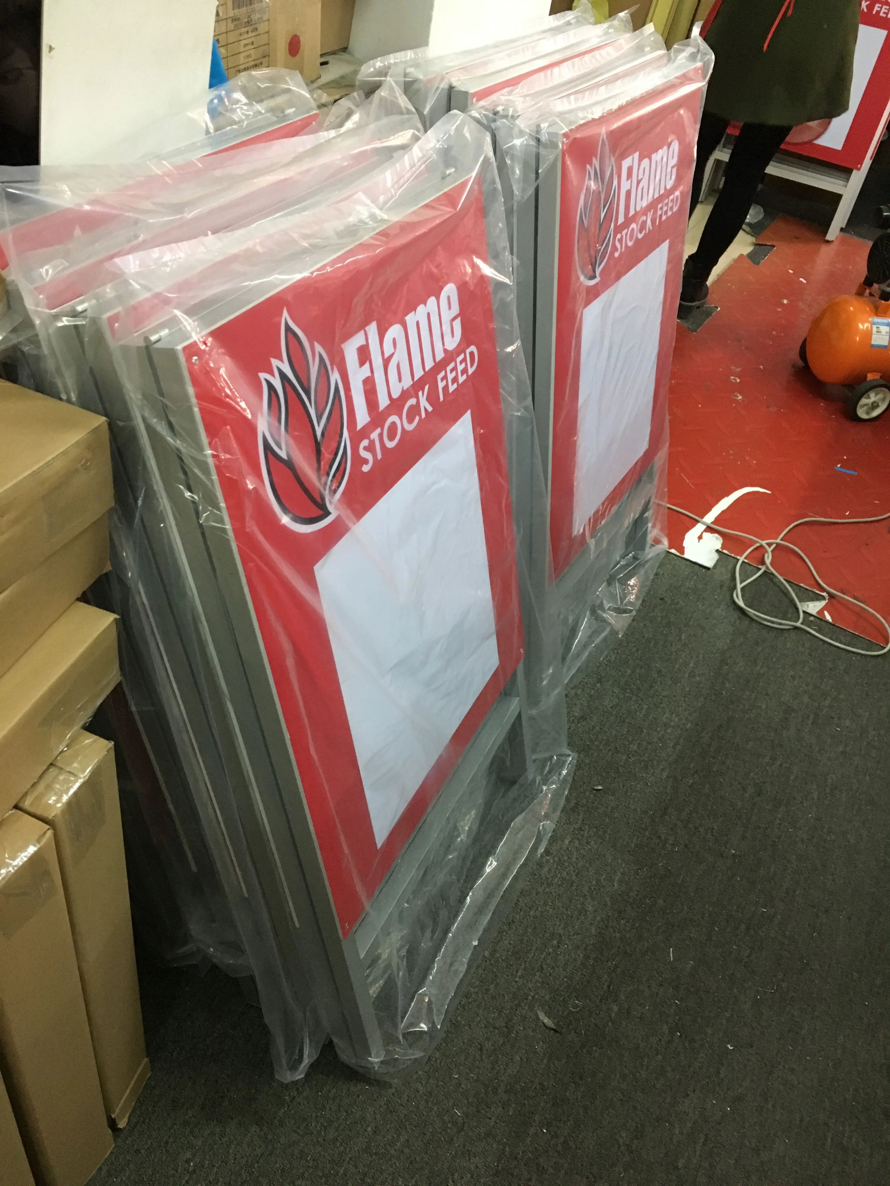 Double sided aluminum frame KT writing board flooring A frame advertising stand