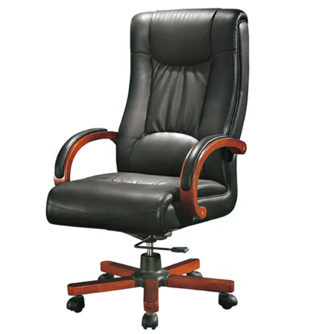 Black color comfortable soft artificial leather upholstered tilt mechanism office executive chair