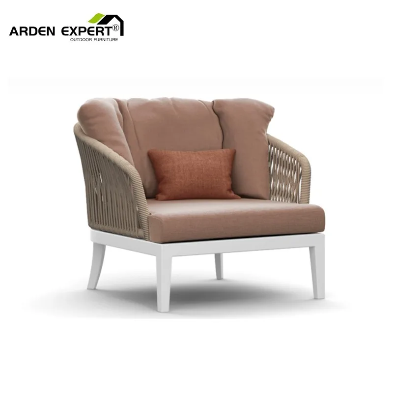 
Luxury Rope Sofa Outdoor Lounge Chair Coastal Dream Armchair Hotel Contract Furniture Outdoor Club Cane Chair Beach Rope Sofas 
