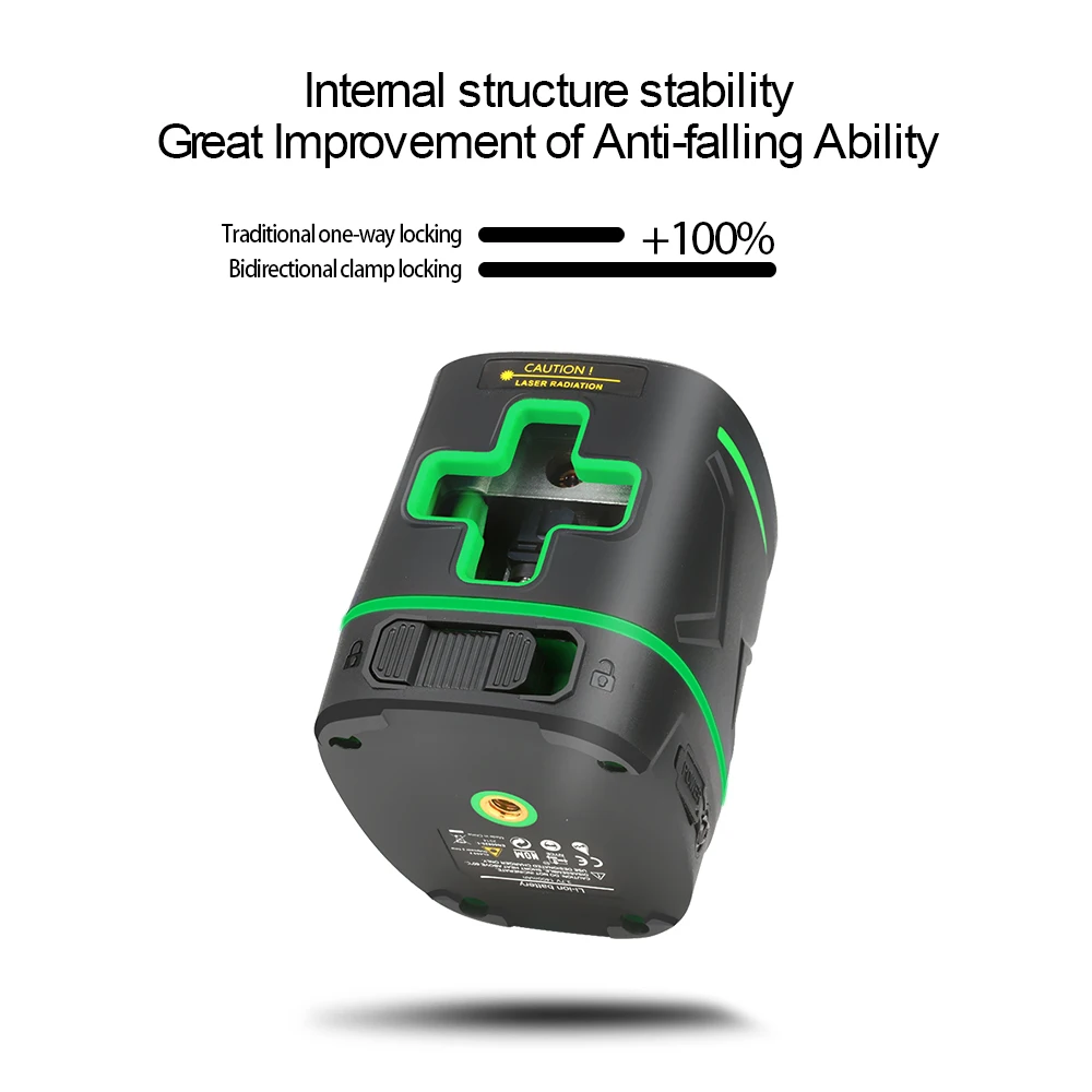 Лазерный уровень SNDWAY с 2 линиями и перезаряжаемой батареей на 360 градусов, зеленый луч, самонивелирующийся лазерный 3D поворотный вертикальный горизонтальный уровень