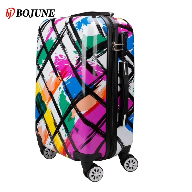 Жесткий чехол для переноски водонепроницаемые сумки на колесиках с печатью под заказ, чемодан на колесиках чемодан наборы багажа