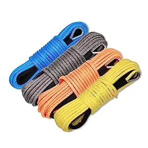 4mm China High 1/4 Inch X 50 Feet Synthetic Winch UHMWPE Rope Line Cable Towing