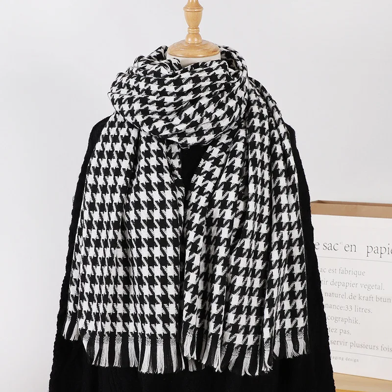 70x200 7colors acrylic  houndstooth women Shawl Long Plain Tassel pashmina Scarves cashmere Winter shawl Scarf