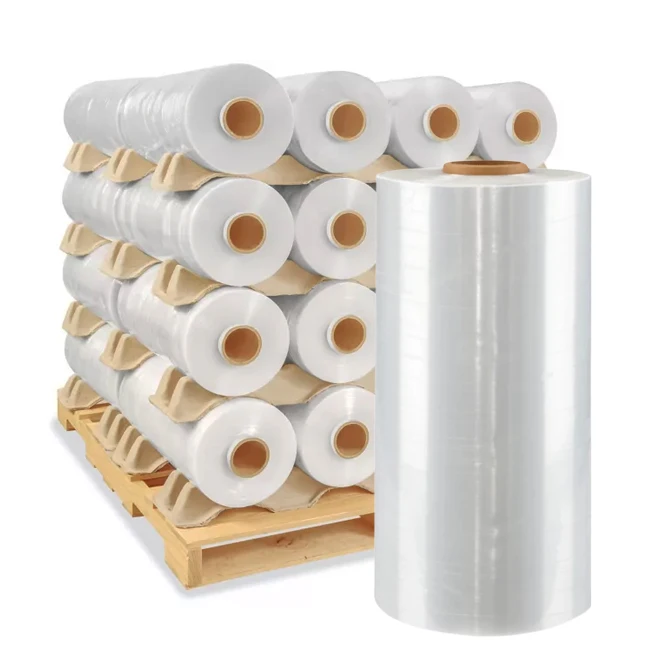 Factory Price Jumbo Rolls PE Stretch Film Soft Stretch Film Soft Plastic Pallet Wrap for Packaging PE Pallet Packaging Film