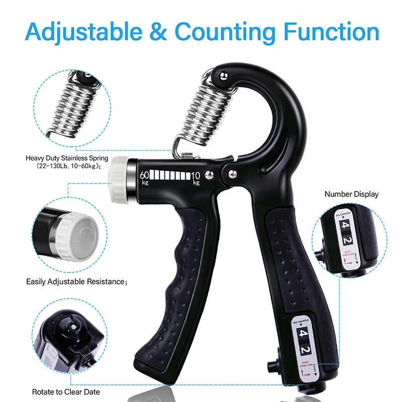 Customized Grip Hand Gripper Wrist Adjust 5-piece Hand Grip Strengthening Training Set