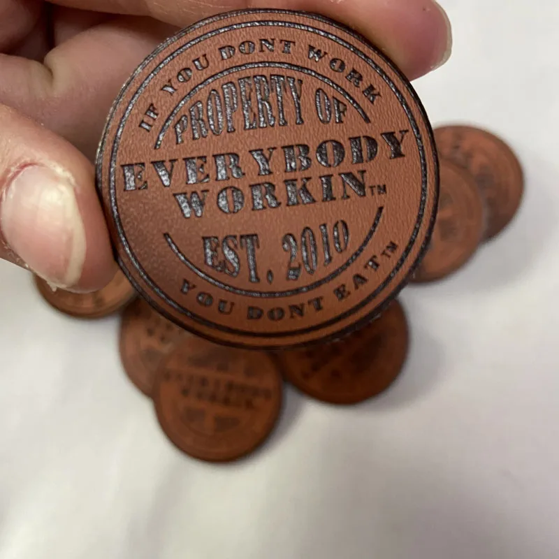 Custom garment leather patch with embossed logo,jeans PU leather label with own logo