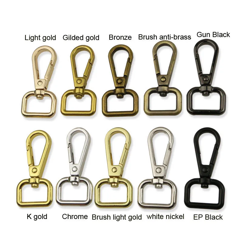 16MM Alloy Bag Accessories Key Chain 10 Color Swivel Lobster Clasp Snap Hook Ring Bag Buckles Hooks Hardware Snap Hook