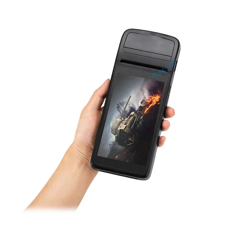 Подержанный мобильный мини все в одном POS портативный android PDA с 2-дюймовым встроенным принтером