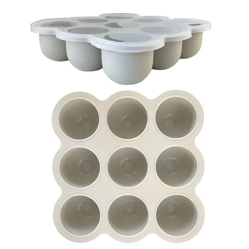 Hot Selling Wholesale Silicone Baby Food Freezer Storage Container Ice Cube Tray With Lid