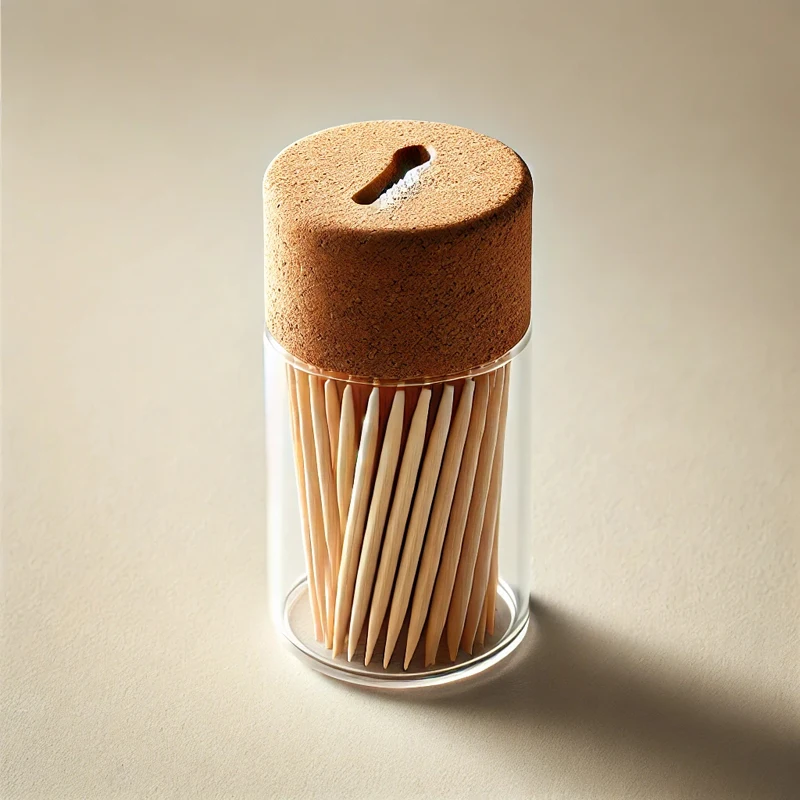 Glass Cork Toothpick Holder Decorative Cork Top Kitchen Tooth Pick Display Container