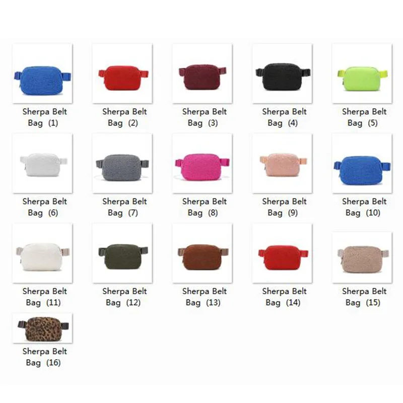 Fleece Belt Bag Adjustable Strap Trendy Faux Fur Fanny Pack Women Zipper Sherpa Sling Bag