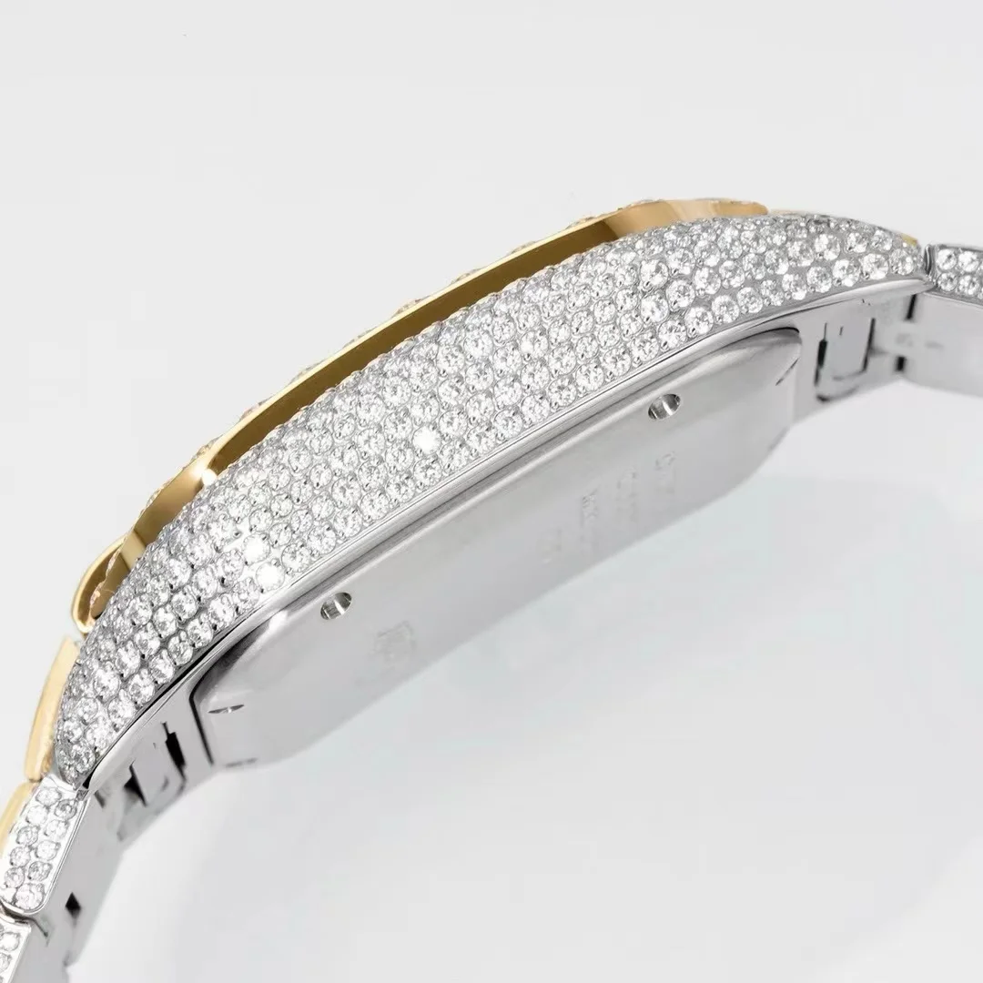 Factory Wholesale Hip women Diamond Automatic Movement Watch Luxury  VVS Moissanite watches iced out watches ffor menmen