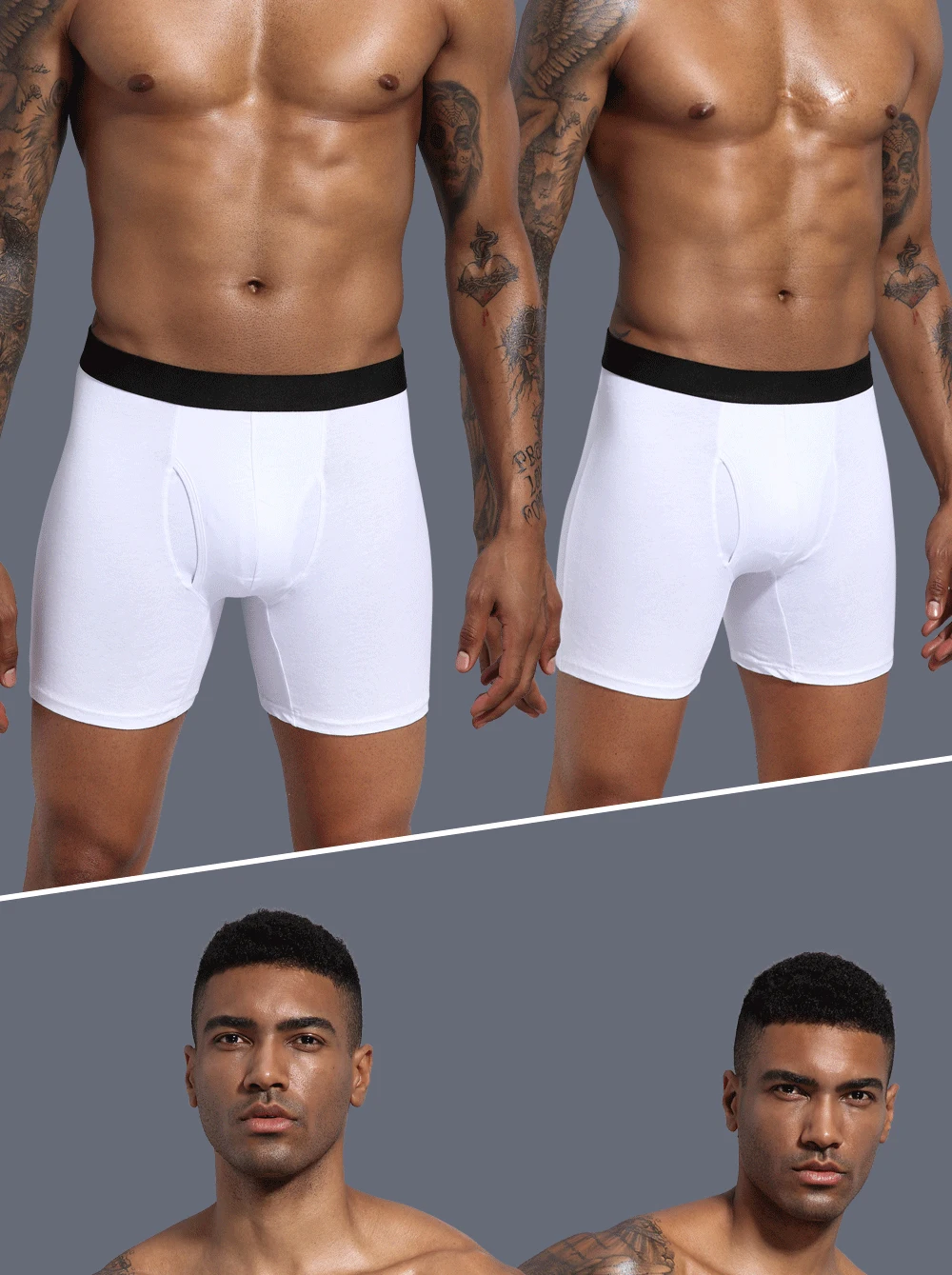 Wholesale And Custom Logo Cotton And Spandex Sport Boxer Briefs For Men Underwear Men