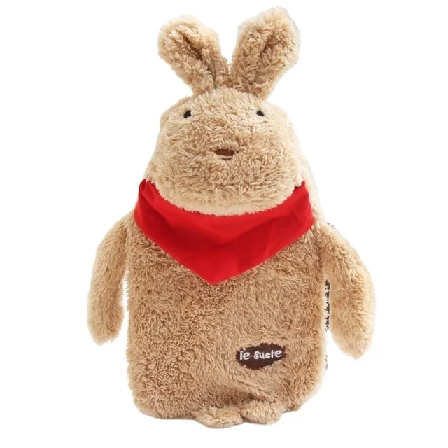 Cute rabbit cartoon shape thermos 1000ml Hot Water Bottle Christmas Gift Hot-water Bag With Cover