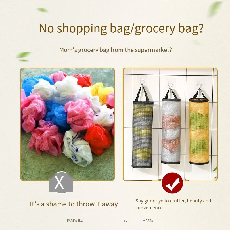 Kitchen garbage bag storage Hanging storage Sundries bag portable extractor plastic storage box