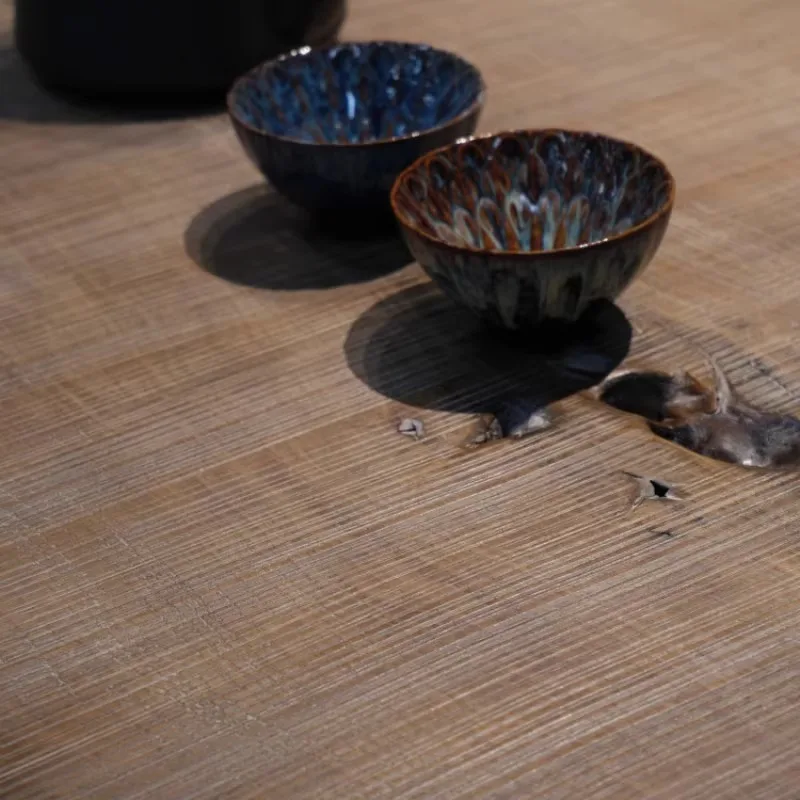 Деревенский деревянный чайный столик Wabi-Sabi антикварный из массива дерева для винтажного домашнего декора