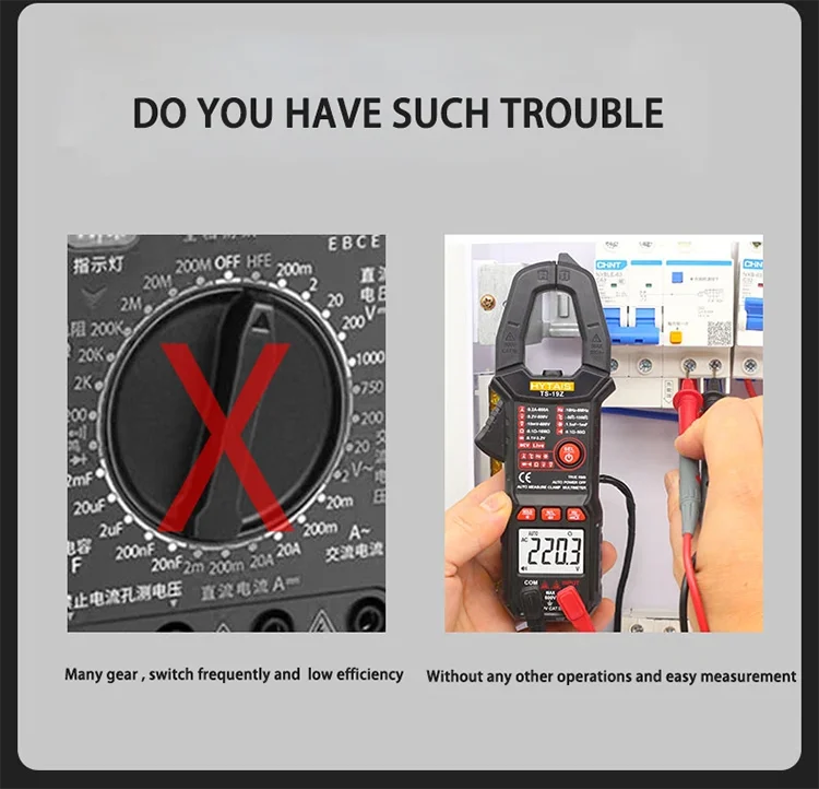 HYTAIS TS19Z AC DC Clamp meter 600 amp Current tester Auto Digital Clamp Multimeter